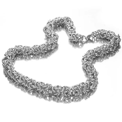 6/8/10mm Wide Fashion 316L Stainless Steel Silver/Gold Round Circle Byzantine Link Chain Men/Women Necklace 1PCS New