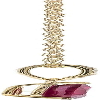Women'S 10K Yellow Gold Mozambique Genuine Ruby Pendant with Diamonds (Pear-Cut) Shaped Ruby (QA0269P-BY)