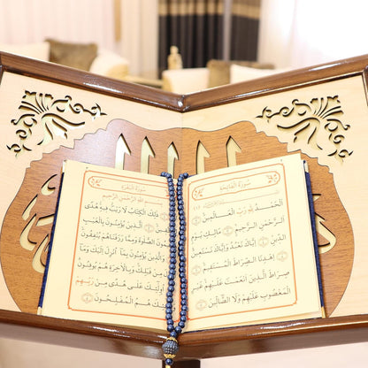 IEF Pack of 5 Personalized Velvet Yaseen Dua Book Prayer Beads Islamic Party Favor Gift, Decorated Navy Blue Pearl Prayer Bead Muslim Gift Set for Ramadan Eid Hajj Umrah Wedding Baby Shower