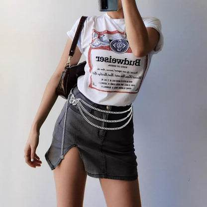 Women Long Tassel Waist Chain Belt Multilayer Body Belly Chain Metal Gold Silver Waist Chain Belt for Women Dress