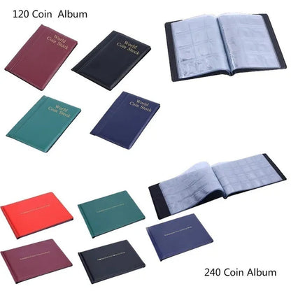 120/240 Pockets Coins Holders Medallions Badges Collecting Collection Storage Money Penny Album Book