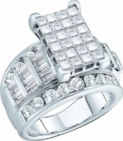 Women 925 Silver Plated White Sapphire Engagement Bridal Ring Jewelry Gift