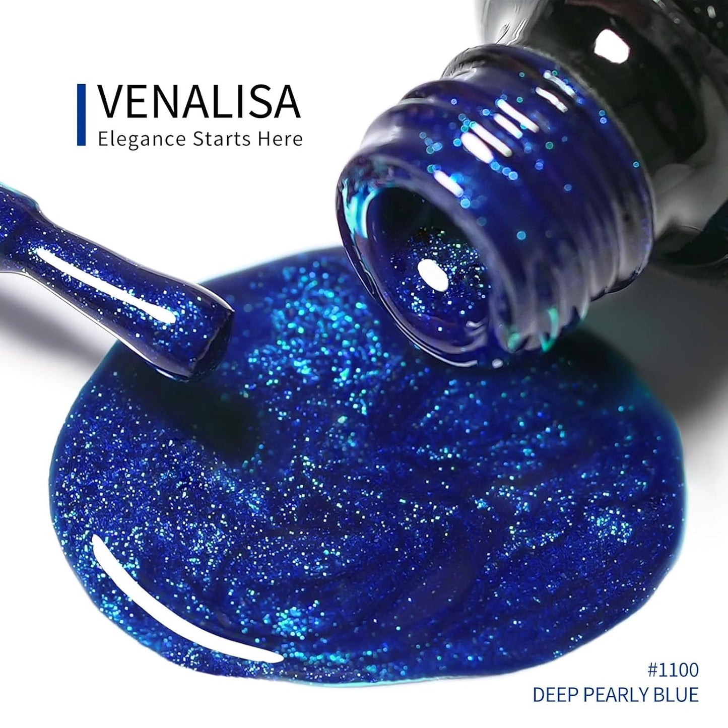 VENALISA Royal Blue Gel Nail Polish, 12Ml Dark Blue Gel Polish Navy Color Soak off UV LED Nail Gel Polish Nail Art Starter Manicure Salon DIY at Home, 0.43 OZ