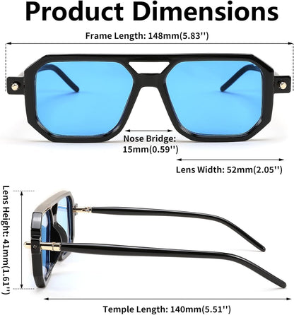 Vintage Square 70S Flat Aviator Sunglasses Women Men Classic Retro Stylish Frame UV400 Sunglasses B2622