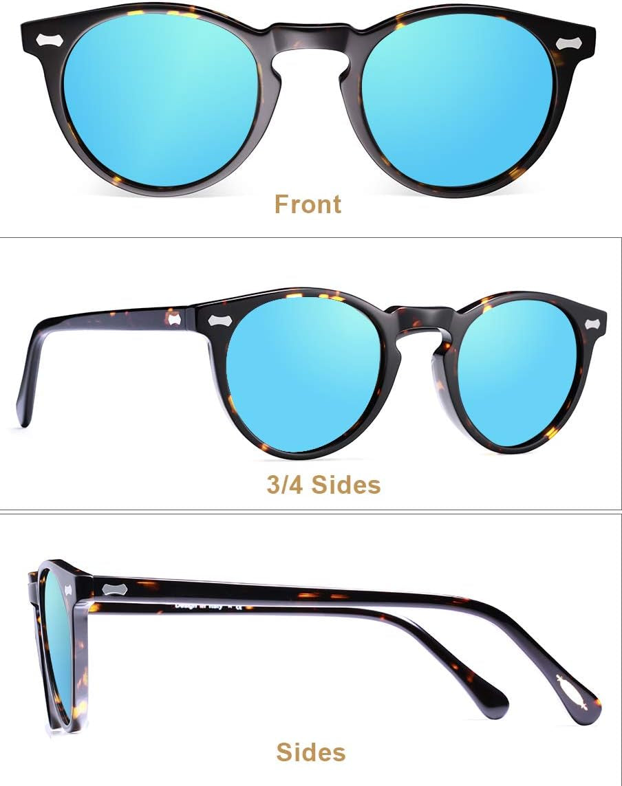 Vintage Polarized Sunglasses for Men UV400 Protection Retro Fashion Eyewear Hand-Crafted Acetate Frame CA5288L