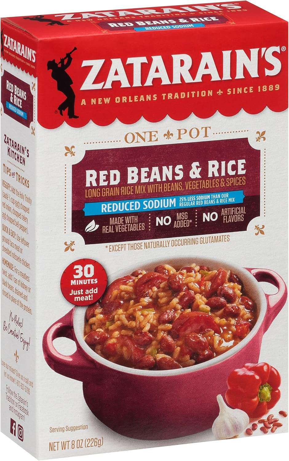 Zatarain'S Reduced Sodium Red Beans & Rice Mix, 8 Oz