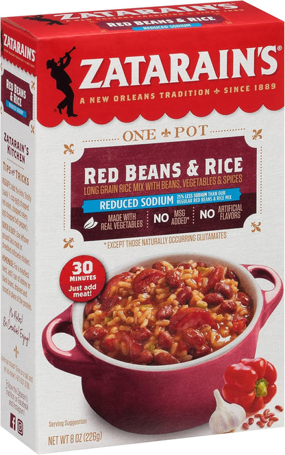 Zatarain'S Reduced Sodium Red Beans & Rice Mix, 8 Oz