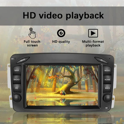 AMPRIME Android 11 GPS +Wifi+Fm/Rds +BT Car Radio Stereo 2 Din 7'' HD Touch Screen Car MP5 Player Autoradio for Para Mercedes-Benz/Clk/W209/E-W210/Clase C/W203/Slk/W170/Clk/C208/W208/M/Ml/W168/G/W463/Viano/W639/Vito/W639/