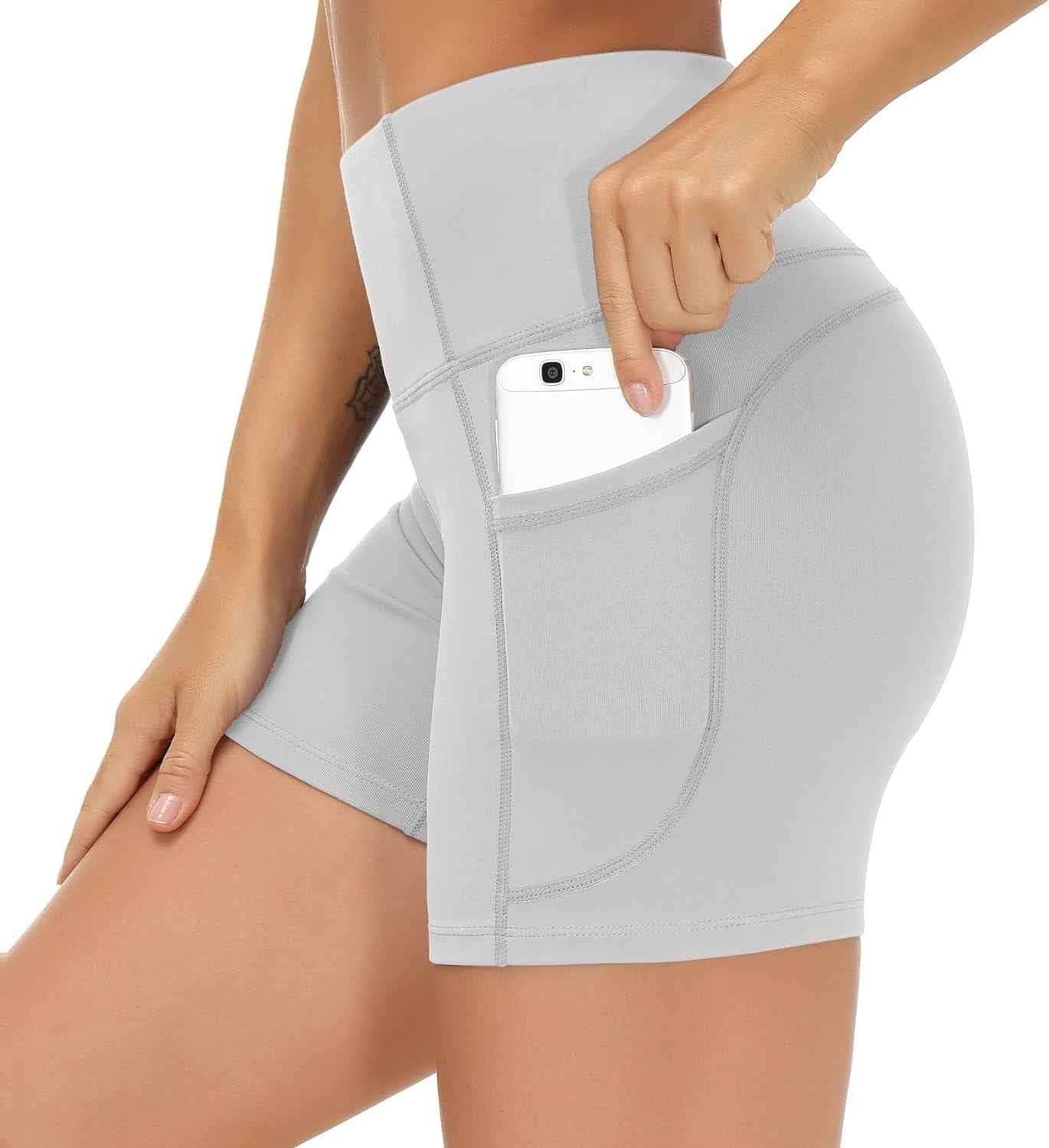 Women'S High Waist Workout Shorts Breathable Dolphin Split Elastic Lounge Yoga Shorts