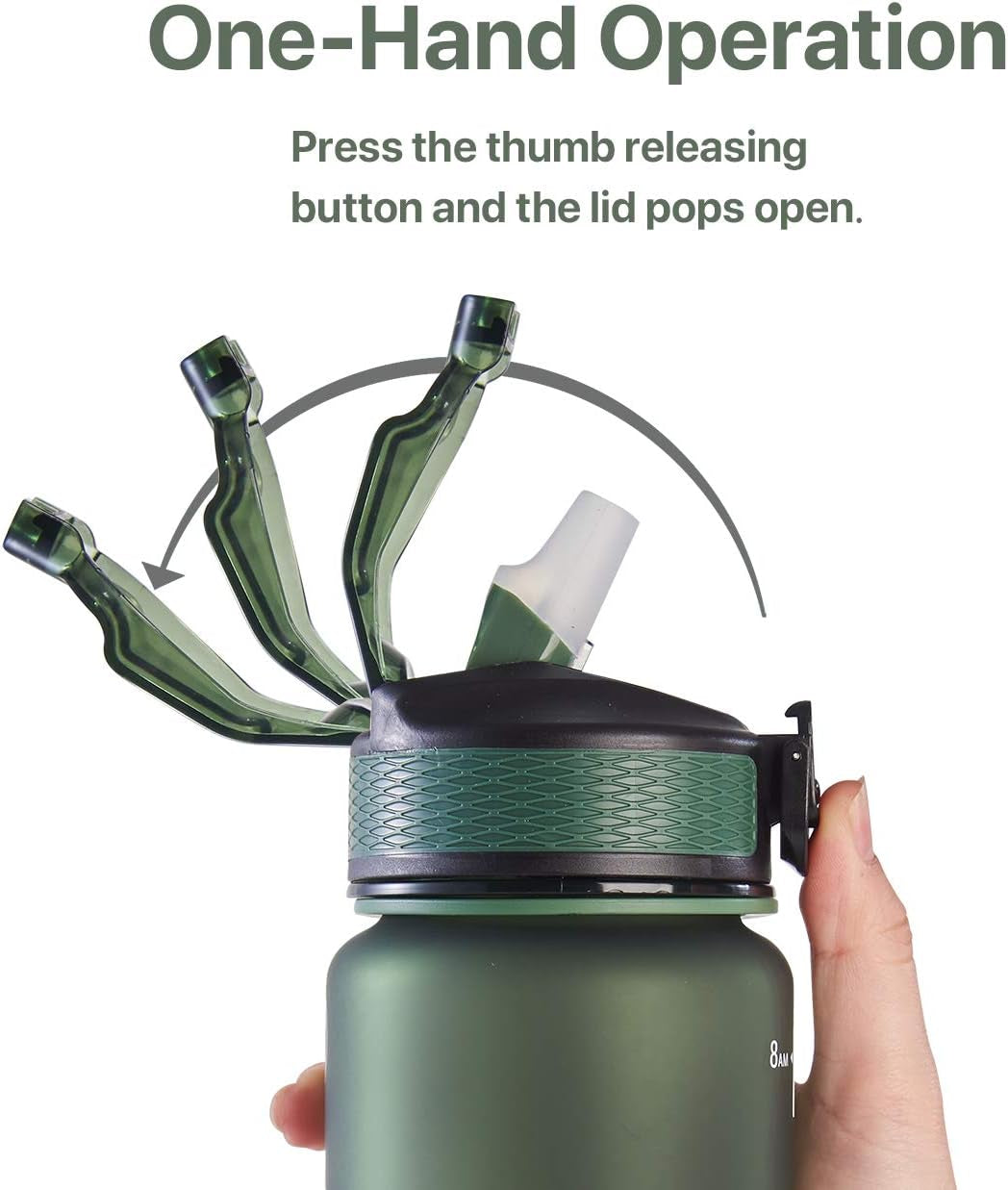 32 Oz Water Bottle with Time Marker, Carry Strap, Leak-Proof Tritan Bpa-Free, Ensure You Drink Enough Water for Fitness, Gym, Camping, Outdoor Sports