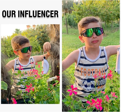 Kids Sunglasses Youth Baseball Sun Glasses Lightweight TR90 Frame UV400 Sports Cycling Shades for Boys Girls DK268