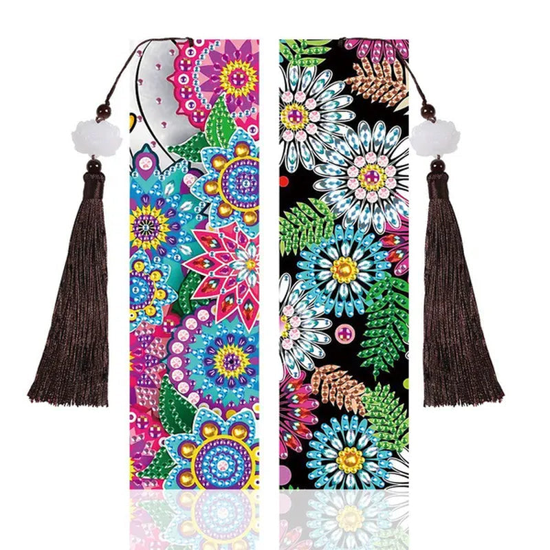100 Styles DIY Butterfly Flower Diamond Painting Tassel Leather Bookmark 5D Fashion Cross Stitch Craft Christmas Gift @#A11
