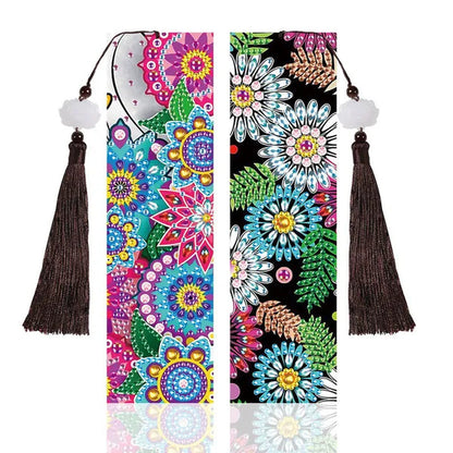 100 Styles DIY Butterfly Flower Diamond Painting Tassel Leather Bookmark 5D Fashion Cross Stitch Craft Christmas Gift @#A11