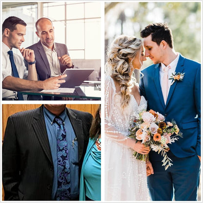 Ties for Men Paisley Tie and Pocket Square Woven Classic Floral Mens Ties Handkerchief Set Wedding Party Necktie