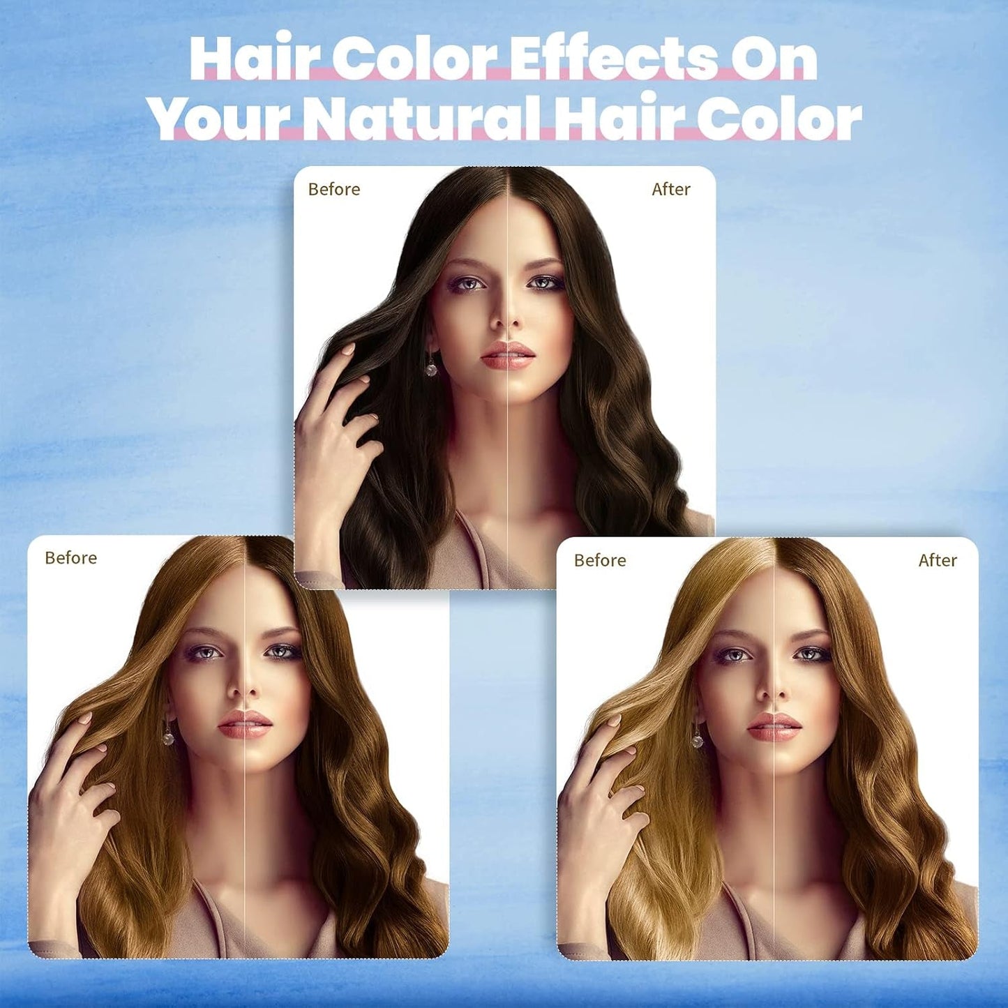 KAISASA Hair Color Shampoo, Brown Hair Dye Shampoo 3 in 1 for Women&Men, Herbal Ingredients, Shampoo Hair Dye in Minutes/Semi-Permanent/(16.9 FL OZ)