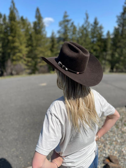 Western Cowboy Hat for Men Women Classic Fedora Hat with Buckle Belt (Size:M-L)