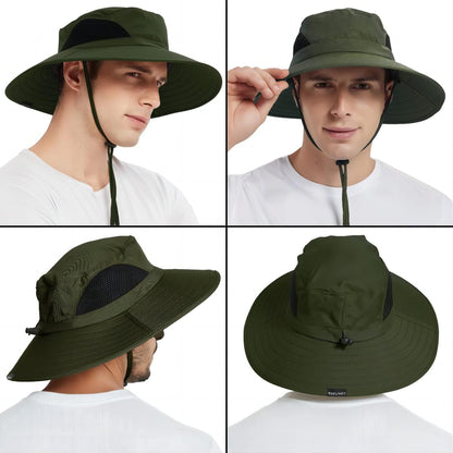 Wide Brim Sun Hat, UPF 50+ UV Protection Waterproof Packable Bucket Hat for Men & Women, Fishing Hiking Beach Garden