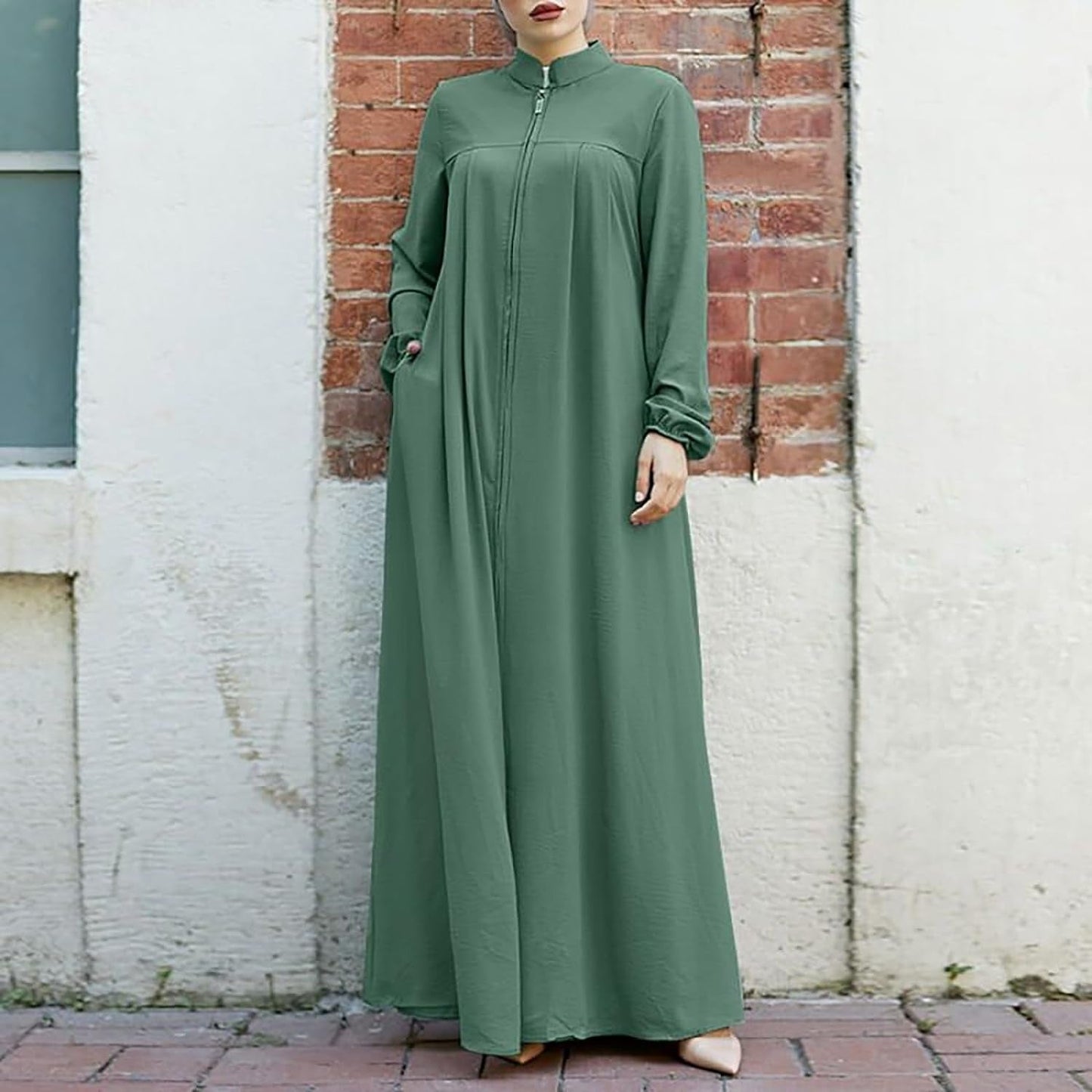 Women'S Chiffon Kaftan Abaya Dress Muslim Long Sleeve Self Tie Flowy Maxi Dress Abaya Casual Dress Dubai Outfits