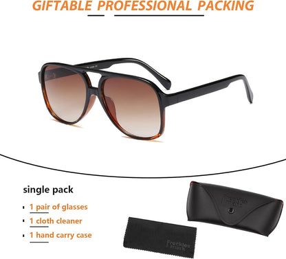 Vintage Retro 70S Sunglasses for Women Men Classic Large Square Aviator Trendy Glasses