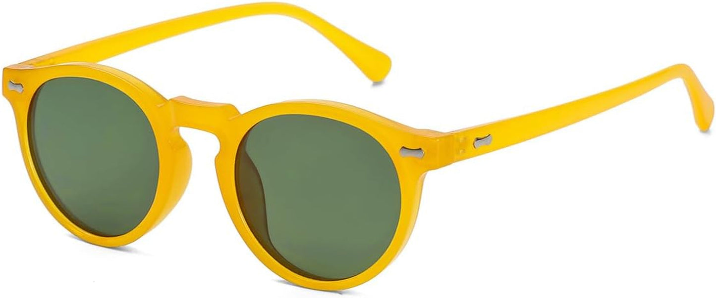 Vintage Polarized Sunglasses for Men round Sunglasses UV400 Protection Retro Hand-Crafted Acetate Frame