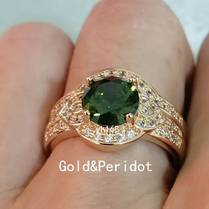 Women's Fashion 18K Gold Plated&925 Silver Plated&14K Rose Gold Plated Bridal  Jewelry White Sapphire Wedding Engagement Ring