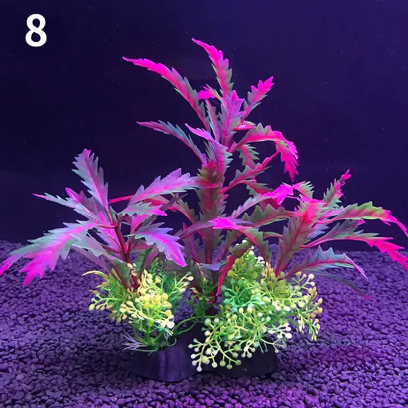 11 Kinds Artificial Aquarium Decor Plants Water Weeds Ornament Aquatic Plant Fish Tank Grass Decoration Accessories 14cm