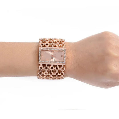 2016 Brand New Stainless Steel Chain Fashion Gold Watch Women Wristwatch Alloy Square Watch Student Bracelet Relogios Feminino