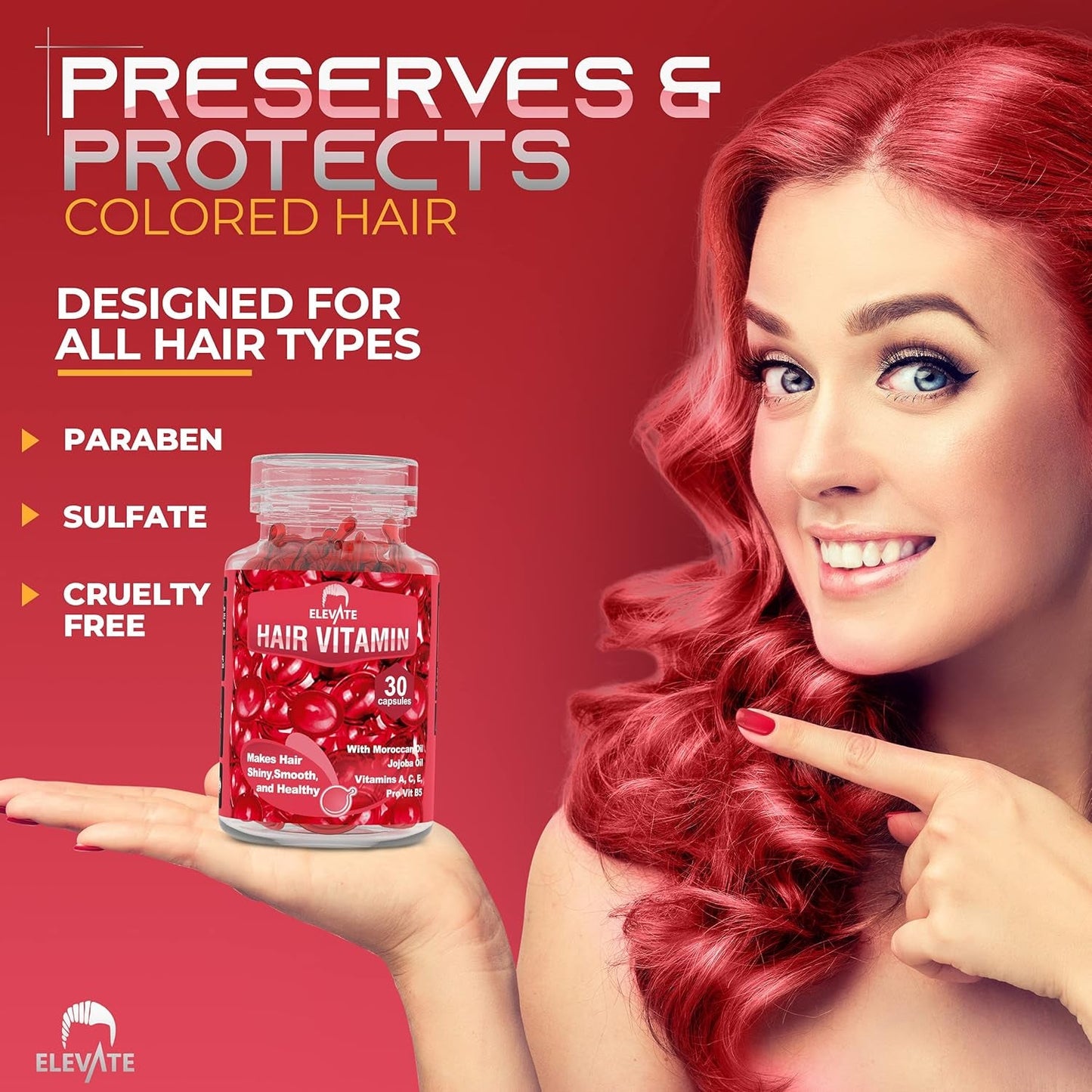 Hair Treatment Serum Oil Capsules - Conditioning Repair & Moisturizing Formula with Argan Jojoba Oils Vitamins a C E Pro Vitamin B5 Healthier Smooth Silky Thicker for Softness (1 Bottle)