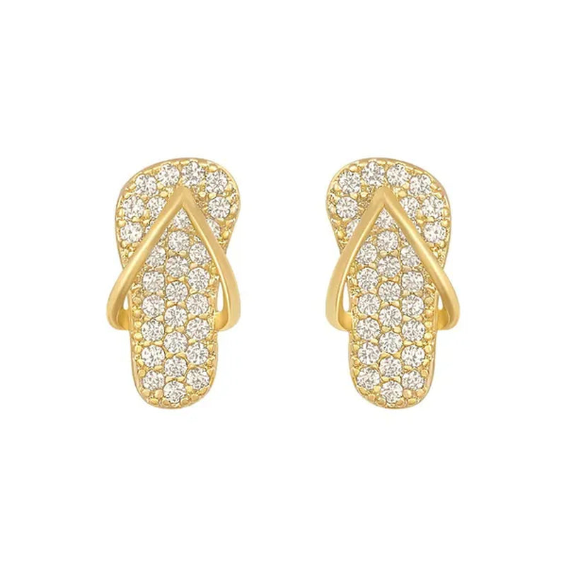 2021 Woman New Creative Mini Shoes Gold Stud Earrings Fashion Jewelry