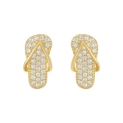 2021 Woman New Creative Mini Shoes Gold Stud Earrings Fashion Jewelry