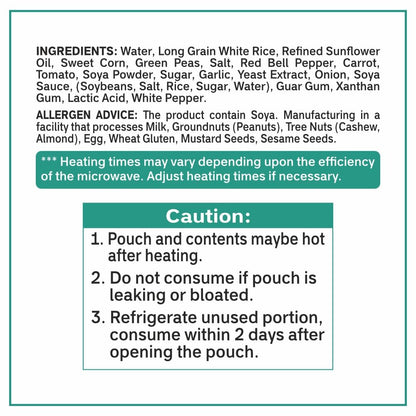 Veg Fried Rice Microwavable Rice Pack of 6, 8.8Oz Instant Rice Ready in 90 Seconds - Dinner Sides | Vegetable Rice | Ready to Eat | Prepared Foods | Side Dish | Flavored Rice