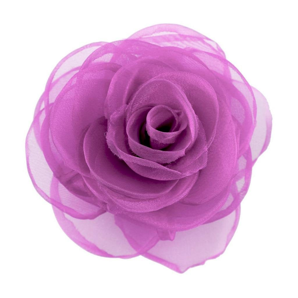 Women'S Lovely Flower Hair Clip, Rose Brooch Pin, Floral Hair Clips for Women, Hat Pins, Light Purple, Hair Accessory