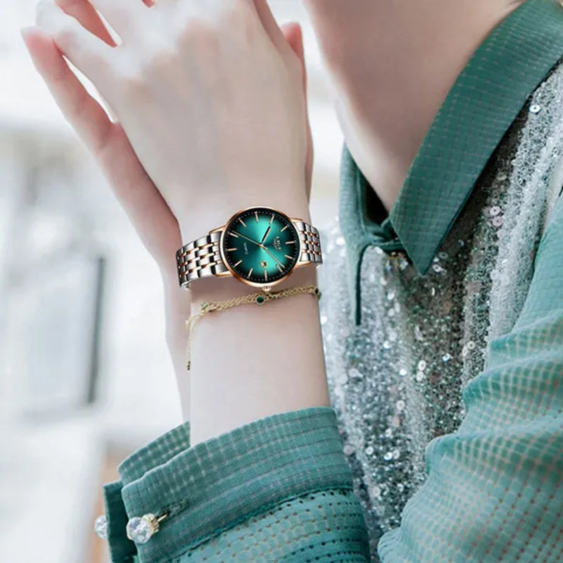 LIGE Luxury Ladies Watch Waterproof Rose Gold Steel Strap Women Wrist Watches Top Brand Bracelet Clocks Montre Femme