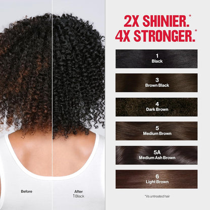 Colorsilk Tone + Gloss + Care Demi Permanent Hair Color, Dye Kit with Leave-In Scalp and Haircare Serum, 2X Shinier, 4X Stronger, 1 Black, 4.5 Fl Oz