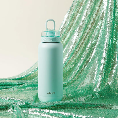 Cooper 32Oz Stainless Steel Water Bottle with Straw and Carry Handle, Double Walled and Vacuum Insulated Metal, Leak Proof Locking Lid with Soft Silicone Spout, Reusable, BPA Free, Yucca