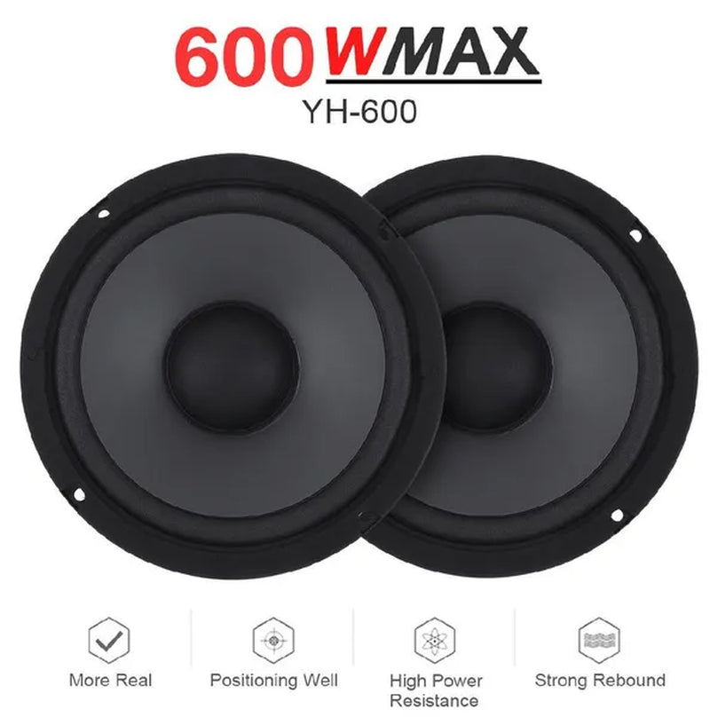 2PCS 6 Inch 600W 2-Way Car Hifi Coaxial Speakers Vehicle Door Auto Audio Music Stereo Full Range Frequency Speakers