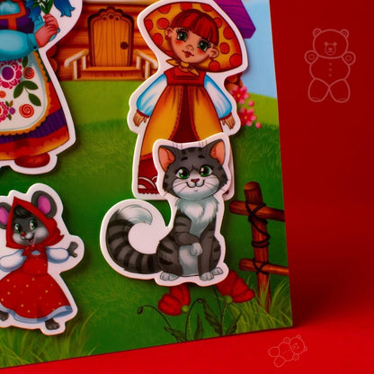 Russkie Skazki - Russian Books - Russian Fairy Tales - Russian Game with Reusable Stickers Russian Folk Tales Repka - Сказки На Русском Языке