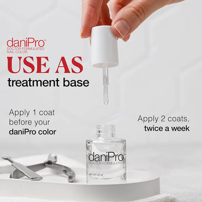 Doctor-Formulated Clear Base Coat Nail Polish, 0.5 Oz - Base Coat Nail Polish with Undecylenic Acid, Vitamins & Biotin - Nail Base Coat for Stronger, Healthier Nails, Manufactured in the USA