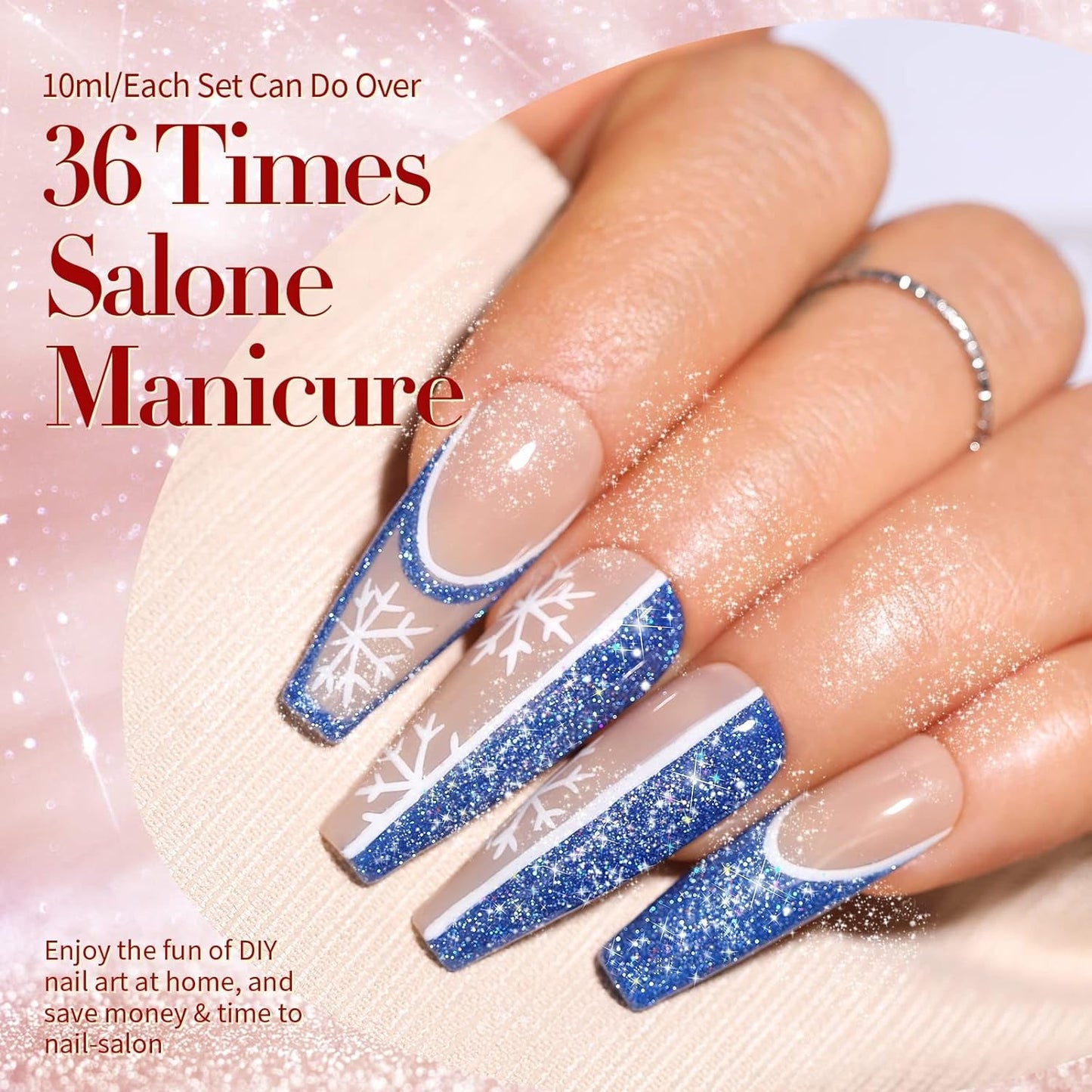 Reflective Glitter Gel Polish Colorful Sparkly Shiny Disco DJ LED Gel Nail Polish Nail Varnish 6PCS 10ML