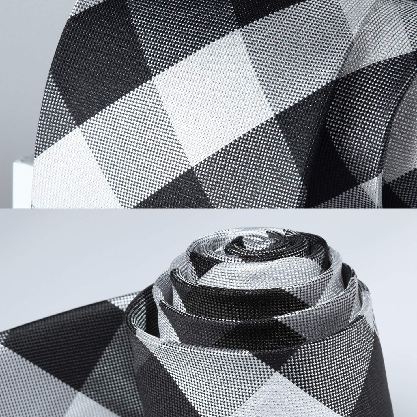 Ties for Men Formal Business Plaid Checked Mens Ties and Pocket Square Set Classic Wedding Necktie Handkerchief