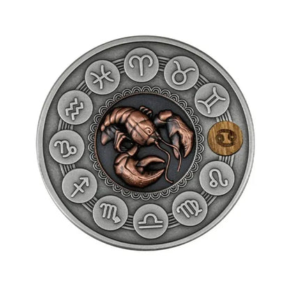 Zodiac 12 Constellation Relief Painting Commemorative Coins Replica Collectible Souvenir Gift