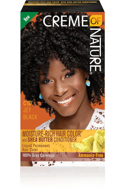 Moisture Rich Liquid Hair Color by , C10 Jet Black, with Shea Butter Conditioner, 1 Application