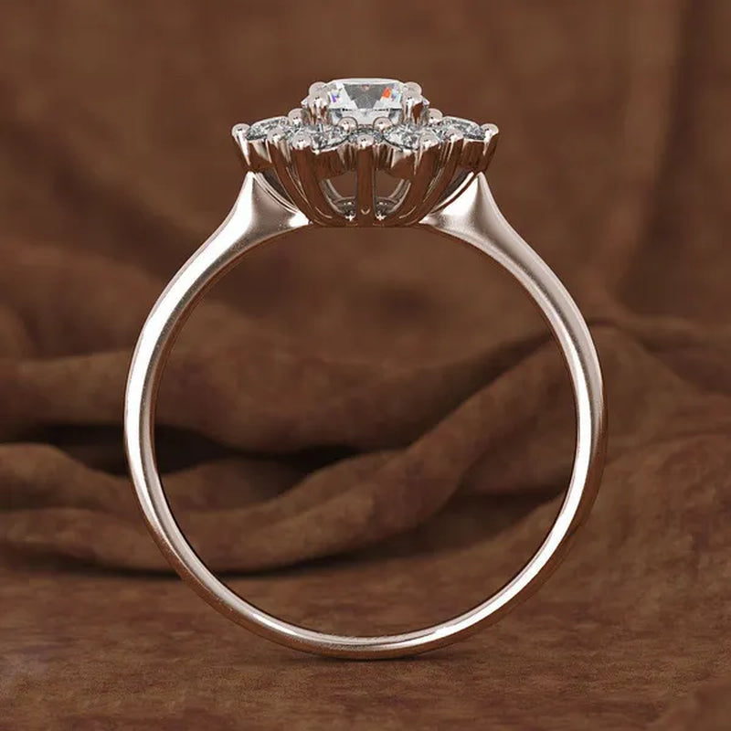 Women's Fashion Engagement . 925 Sterling Silver Natural Gemstone Full Diamond AAA CZ Snowflakes Flower Antique Ring Snowflakes Wedding Jewelry Gifts Size 6 7 8 9 10