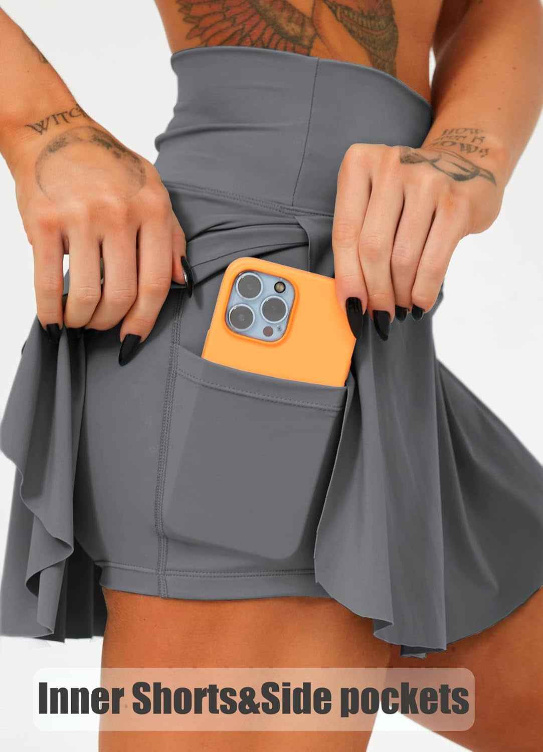 Women Tennis Skirts with Pockets High Waisted Golf Skirts Athletic Skorts Pleated Mini Skirt Workout Sport Pickleball