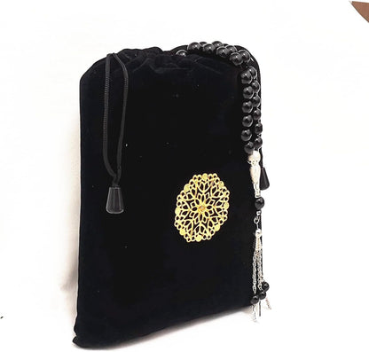 SHUKRAN Prayer Rug Muslim Prayer Mat with Bag & Prayer Beads for Kids Men Women - Soft Thin Prayer Matt Islam for Eid Travel Ramadan Perfect Islamic Gifts Chenille Fabric