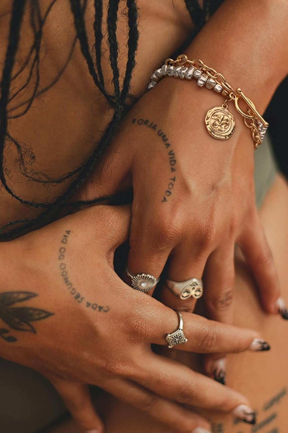 18K Gold Chain Layerd Bracelet Coin Charm Toggle Bracelet Trendy Cubic Zirconia Jewelry