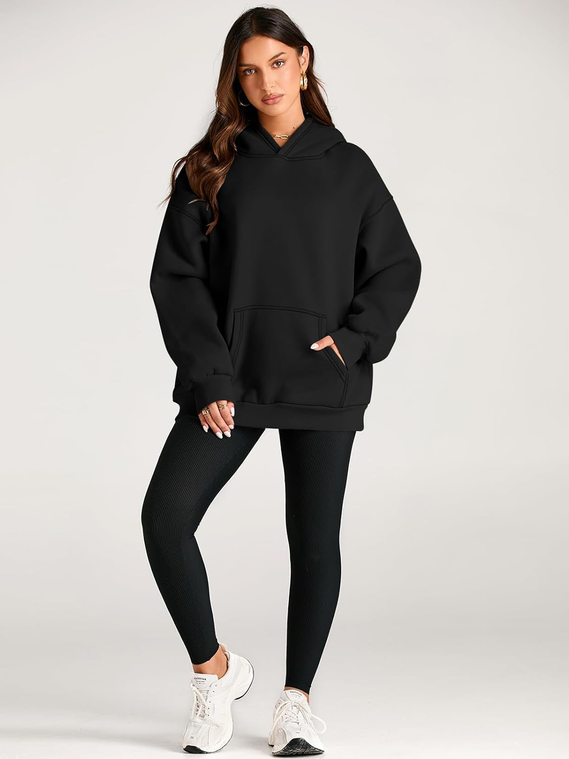Womens Oversized Hoodies Fleece Sweatshirts Sweaters Spring Outfits 2025 Pullover Fall Winter Clothes