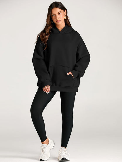 Womens Oversized Hoodies Fleece Sweatshirts Sweaters Spring Outfits 2025 Pullover Fall Winter Clothes