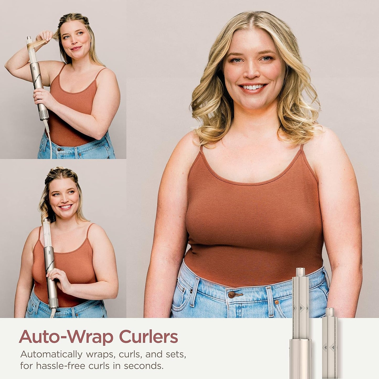 HD435 Flexstyle Air Styling & Drying System, Powerful Hair Blow Dryer & Multi-Styler with Auto-Wrap Curlers, Curl-Defining Diffuser, Oval Brush, & Concentrator Attachment, Stone