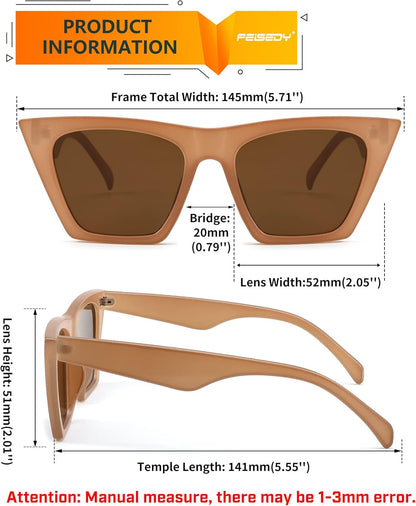 Vintage Square Cat Eye Sunglasses Women Trendy Cateye Sunglasses B2473